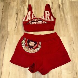 LF Red High Waist Shorts